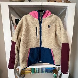 Peloton Sherpa Color-block Hooded Jacket size Large